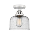 Bell Semi-Flush Mount shown in the Polished Chrome finish with a Seedy shade