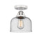 Bell Semi-Flush Mount shown in the Polished Chrome finish with a Seedy shade