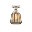 Chatham Semi-Flush Mount shown in the Polished Nickel finish with a Mercury shade