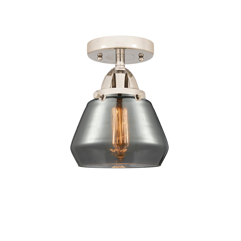 Fulton Semi-Flush Mount shown in the Polished Nickel finish with a Plated Smoke shade