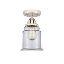 Canton Semi-Flush Mount shown in the Polished Nickel finish with a Clear shade