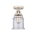 Canton Semi-Flush Mount shown in the Polished Nickel finish with a Seedy shade