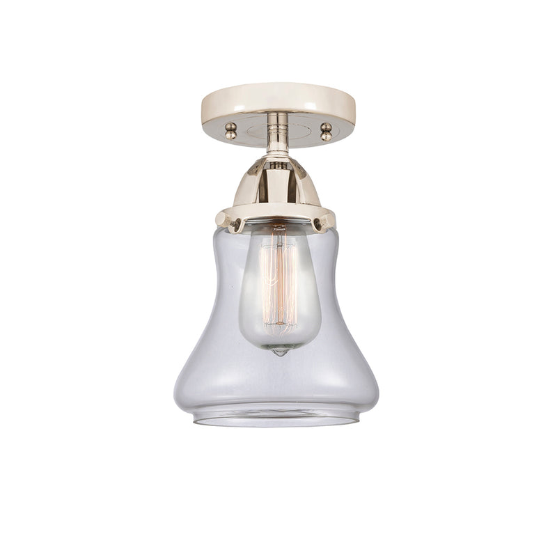 Bellmont Semi-Flush Mount shown in the Polished Nickel finish with a Clear shade