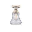 Bellmont Semi-Flush Mount shown in the Polished Nickel finish with a Seedy shade