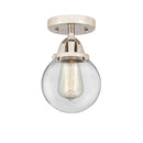 Beacon Semi-Flush Mount shown in the Polished Nickel finish with a Clear shade