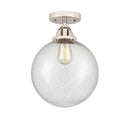 Beacon Semi-Flush Mount shown in the Polished Nickel finish with a Seedy shade