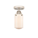 Dover Semi-Flush Mount shown in the Polished Nickel finish with a Matte White shade