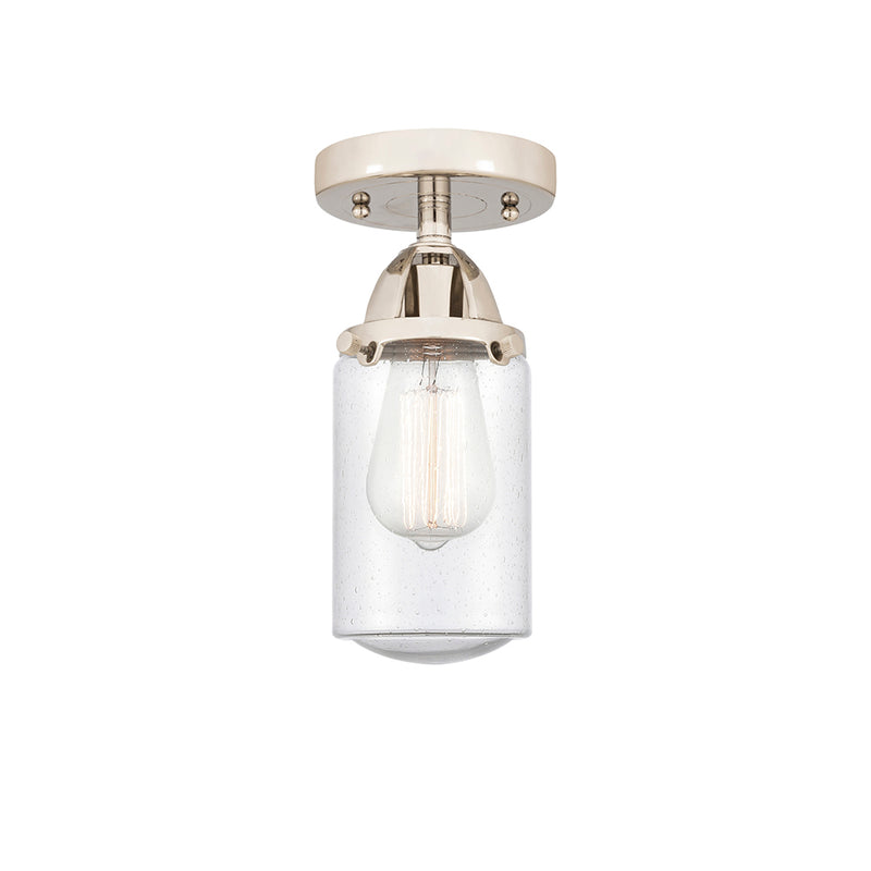 Dover Semi-Flush Mount shown in the Polished Nickel finish with a Seedy shade