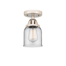 Bell Semi-Flush Mount shown in the Polished Nickel finish with a Clear shade