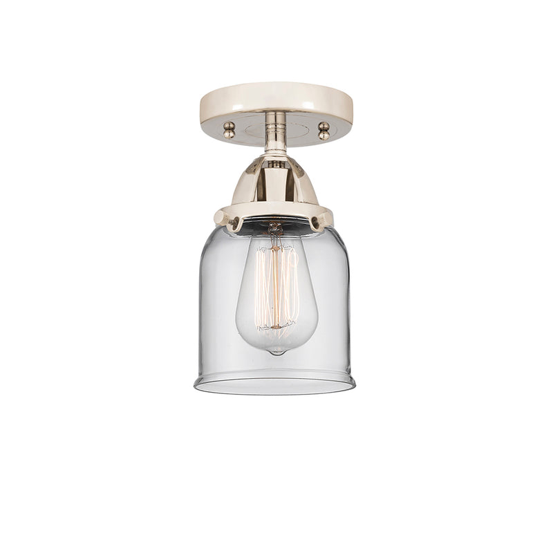 Bell Semi-Flush Mount shown in the Polished Nickel finish with a Clear shade