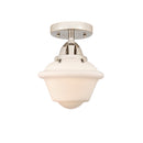 Oxford Semi-Flush Mount shown in the Polished Nickel finish with a Matte White shade