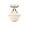 Oxford Semi-Flush Mount shown in the Polished Nickel finish with a Matte White shade