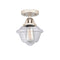 Oxford Semi-Flush Mount shown in the Polished Nickel finish with a Clear shade