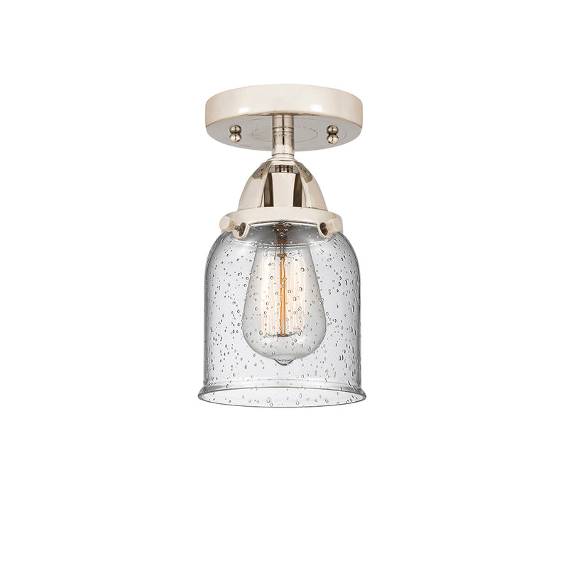 Bell Semi-Flush Mount shown in the Polished Nickel finish with a Seedy shade