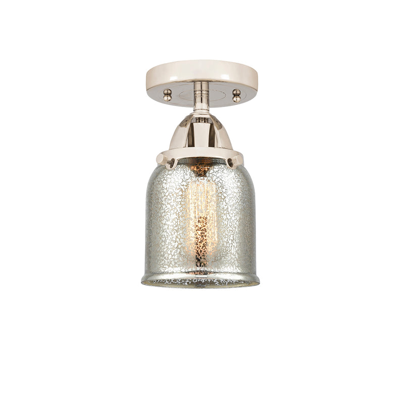 Bell Semi-Flush Mount shown in the Polished Nickel finish with a Silver Plated Mercury shade