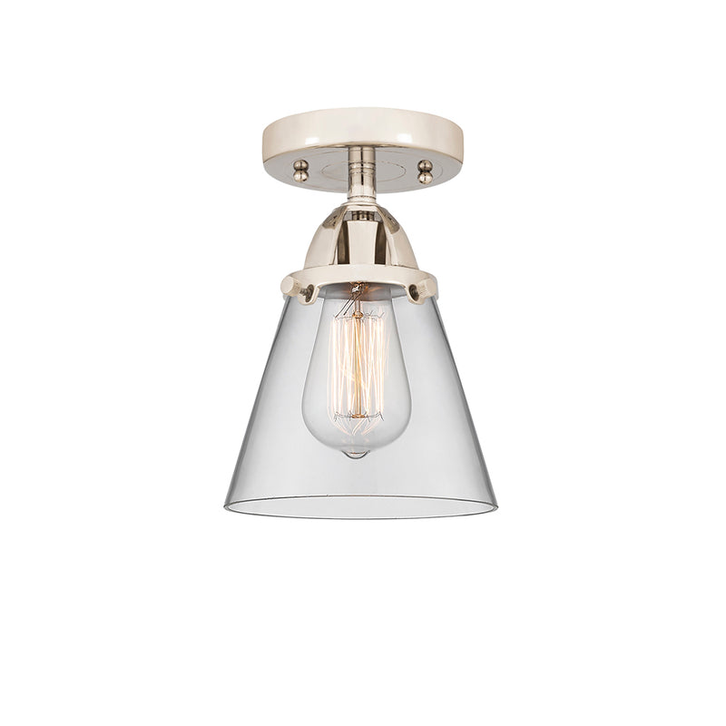 Cone Semi-Flush Mount shown in the Polished Nickel finish with a Clear shade