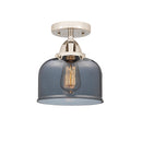 Bell Semi-Flush Mount shown in the Polished Nickel finish with a Plated Smoke shade