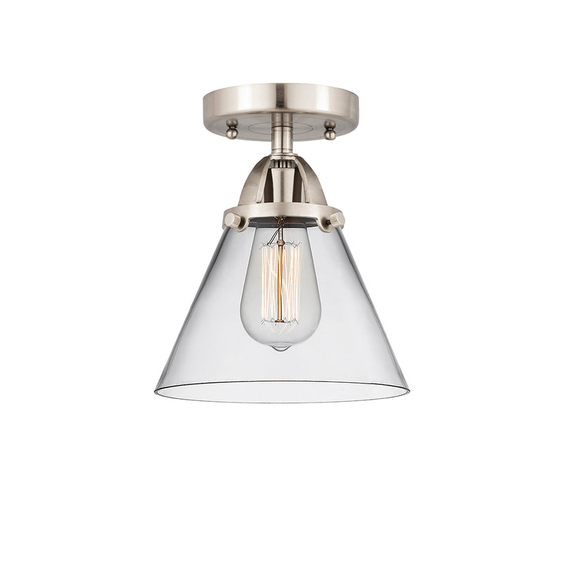 Cone Semi-Flush Mount shown in the Brushed Satin Nickel finish with a Clear shade