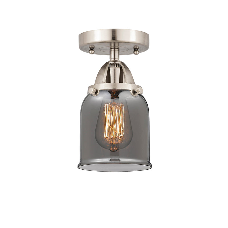 Bell Semi-Flush Mount shown in the Brushed Satin Nickel finish with a Plated Smoke shade