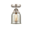 Bell Semi-Flush Mount shown in the Brushed Satin Nickel finish with a Silver Plated Mercury shade