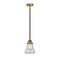 Bellmont Mini Pendant shown in the Black Antique Brass finish with a Seedy shade