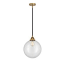 Beacon Mini Pendant shown in the Black Antique Brass finish with a Clear shade