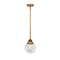 Beacon Mini Pendant shown in the Brushed Brass finish with a Clear shade