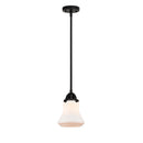 Bellmont Mini Pendant shown in the Matte Black finish with a Matte White shade