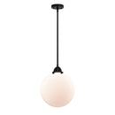 Beacon Mini Pendant shown in the Matte Black finish with a Matte White shade