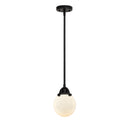 Beacon Mini Pendant shown in the Matte Black finish with a Matte White shade