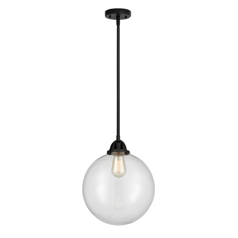 Beacon Mini Pendant shown in the Matte Black finish with a Clear shade