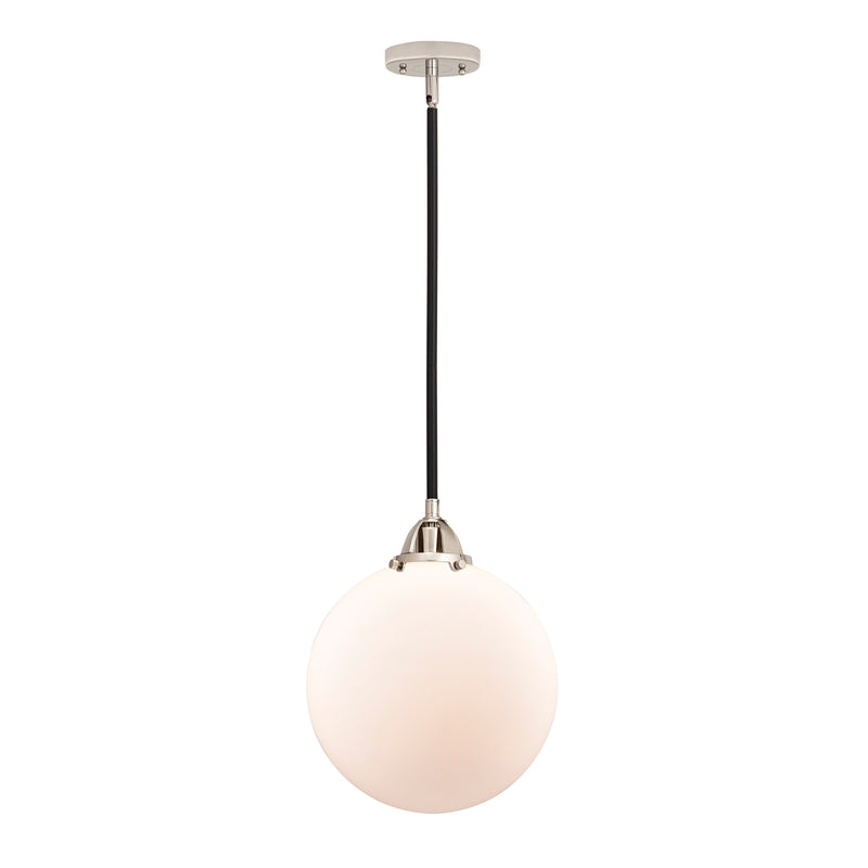 Beacon Mini Pendant shown in the Black Polished Nickel finish with a Matte White shade