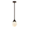 Beacon Mini Pendant shown in the Oil Rubbed Bronze finish with a Matte White shade