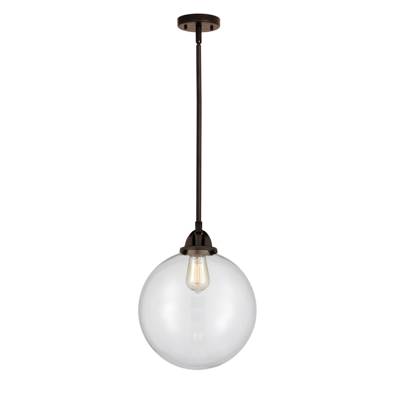 Beacon Mini Pendant shown in the Oil Rubbed Bronze finish with a Clear shade