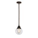 Beacon Mini Pendant shown in the Oil Rubbed Bronze finish with a Clear shade
