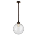 Beacon Mini Pendant shown in the Oil Rubbed Bronze finish with a Seedy shade