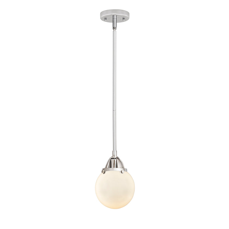 Beacon Mini Pendant shown in the Polished Chrome finish with a Matte White shade