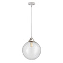 Beacon Mini Pendant shown in the Polished Chrome finish with a Seedy shade