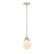 Beacon Mini Pendant shown in the Polished Nickel finish with a Matte White shade