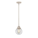 Beacon Mini Pendant shown in the Polished Nickel finish with a Clear shade