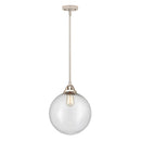 Beacon Mini Pendant shown in the Polished Nickel finish with a Seedy shade