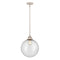 Beacon Mini Pendant shown in the Polished Nickel finish with a Seedy shade