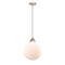 Beacon Mini Pendant shown in the Brushed Satin Nickel finish with a Matte White shade