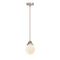 Beacon Mini Pendant shown in the Brushed Satin Nickel finish with a Matte White shade