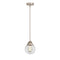 Beacon Mini Pendant shown in the Brushed Satin Nickel finish with a Clear shade