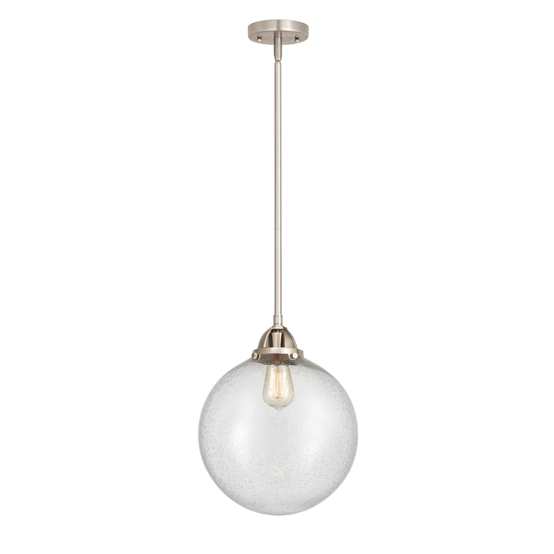 Beacon Mini Pendant shown in the Brushed Satin Nickel finish with a Seedy shade