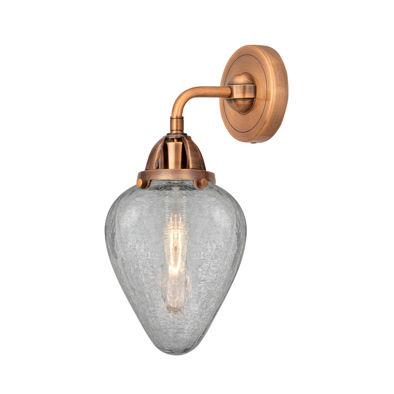 Geneseo Sconce shown in the Antique Copper finish with a Clear Crackled shade