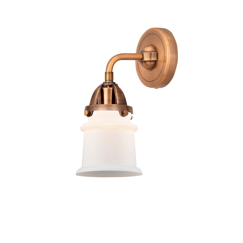 Canton Sconce shown in the Antique Copper finish with a Matte White shade