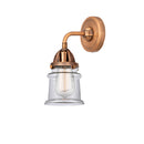 Canton Sconce shown in the Antique Copper finish with a Clear shade