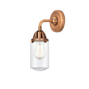 Dover Sconce shown in the Antique Copper finish with a Clear shade